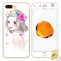 法威仕 前全屏手机钢化玻璃卡通彩膜后保护膜彩膜贴纸送支架 适用于苹果 7Plus/5.5屏