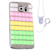 法威仕 满钻镶钻炫彩果冻平底钻水钻手机壳保护套 适用于三星S6edge/G9250