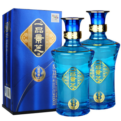 白酒 一品景芝蓝淡雅52度 500ml *2芝麻香典范 高浓度 双瓶礼品