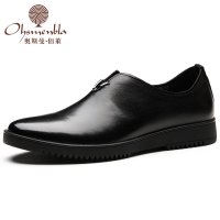 奥斯曼佰莱2015新品手工男士休闲鞋 真皮商务皮鞋男套脚懒人男鞋子秋冬款