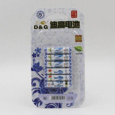 D&G LR03 7号电池 高性能碱性电池 6粒卡装 适用于遥控器 手电筒 玩具车等