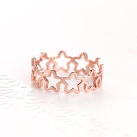 韩国时尚新款气质五星戒指女钛钢戒指指环尾戒情侣戒指对戒礼物