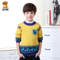 淘可熊童装男童套头毛衣儿童宝宝圆领针织衫打底衫80021