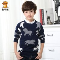 淘可熊童装男童套头毛衣儿童宝宝圆领针织衫打底衫80046