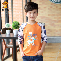 淘可熊童装男童长袖T恤儿童中大童宝宝打底衫2017春秋装新款上衣潮