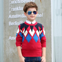 淘可熊童装男童毛衣秋冬新款儿童中大童针织衫套头纯棉加厚毛线衫