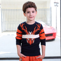 淘可熊童装男童毛衣秋冬新款儿童针织衫中大童套头纯棉加厚毛线衫