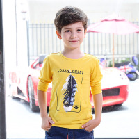 淘可熊童装男童t恤2017春秋新款长袖儿童大童圆领套头纯棉上衣
