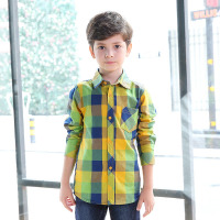 淘可熊童装男童秋冬新款长袖加绒加厚格子衬衫儿童中大童休闲上衣