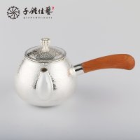 云南大理千锤佳艺纯银茶壶足银茶具正品 侧把壶