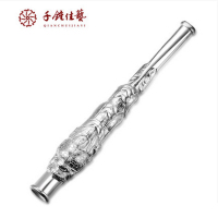 银烟嘴99纯银男云南手工精品银器民族风龙头过滤足银烟斗送礼物