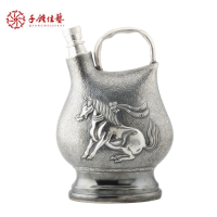 雪花银酒具99纯银新华村精品手工足银器具酒壶舞马衔杯商务送礼