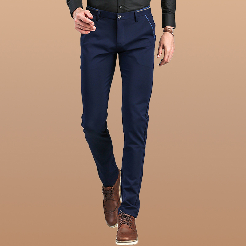 裤直筒大码免烫男士休闲西裤时尚休闲裤子职业正装上班男士青年西装裤