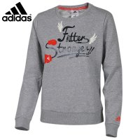 阿迪达斯女子圆领长袖修身卫衣2015运动休闲套头衫AH5679 AH5678-FC