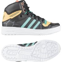 阿迪达斯三叶草女鞋2015冬新款高帮拼色复古运动休闲鞋板鞋M25536-FC