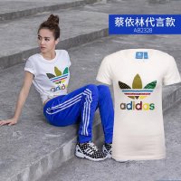 淘抢购 阿迪达斯短袖女三叶草运动透气圆领显瘦修身休闲T恤AB2328-FC