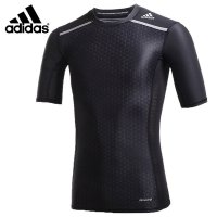 Adidas阿迪达斯2016夏季男短袖运动紧身训练健身T恤AJ4937 AI9391