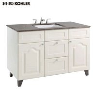 科勒Kohler 新爱普斯浴室柜组合1200cm白色柜体+三孔台面+台盆K-13989T-A-D02