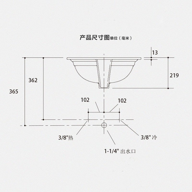 科勒Kohler梅玛K-2339T面盆陶瓷洗脸/手盆池台下盆釉面方形卫生间