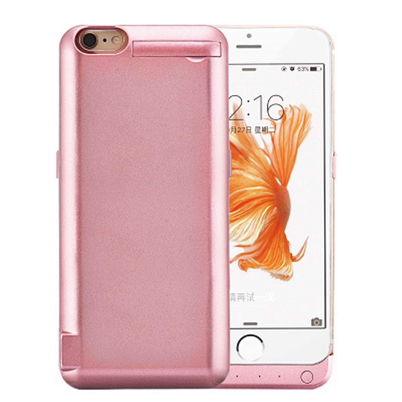 卡姆昂 KMA苹果背夹聚合物锂离子电芯充电宝iPhone6/6s/Plus手机塑料壳无线移动电源 玫瑰金 4.7英寸专用