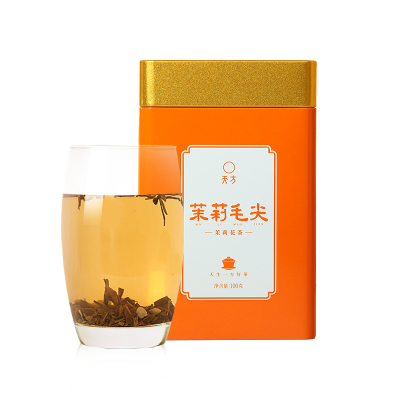 安徽天方茶叶100g茉莉毛尖花草茶 听装 茉莉花茶