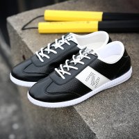 春夏潮流镂空透气休闲男鞋系带低帮鞋平底乐福鞋时尚百搭拼接板鞋p0328