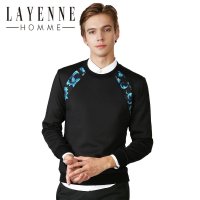 法国LAYENNE HOMME 秋冬季潮流印花个性休闲打底卫衣品牌男装上衣