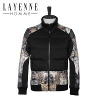 法国LAYENNE HOMME 男士宫廷风拼色时尚修身羽绒服潮流外套男装