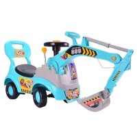 百邦溜溜车玩具车带音乐挖掘机儿童益智早教加大版滑行车