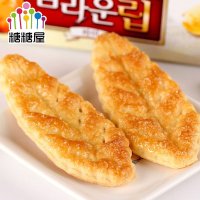 糖糖屋 韩国进口零食品 韩国乐天树叶饼干 蜂蜜烤制超值90g*3盒装