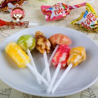 糖糖屋零食品 韩国进口糖果 乐天冰激凌水果棒棒糖6口味 165g