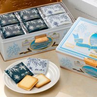 日本进口 北海道白色恋人黑/白巧克力夹心饼干54枚铁盒 情人节告白生日礼物
