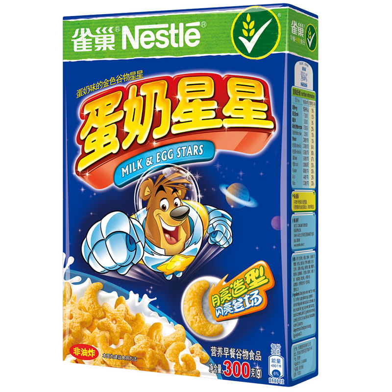 Nestle雀巢 雀巢早餐谷物蛋奶星星300g蛋奶味麦片 冲调即食*1