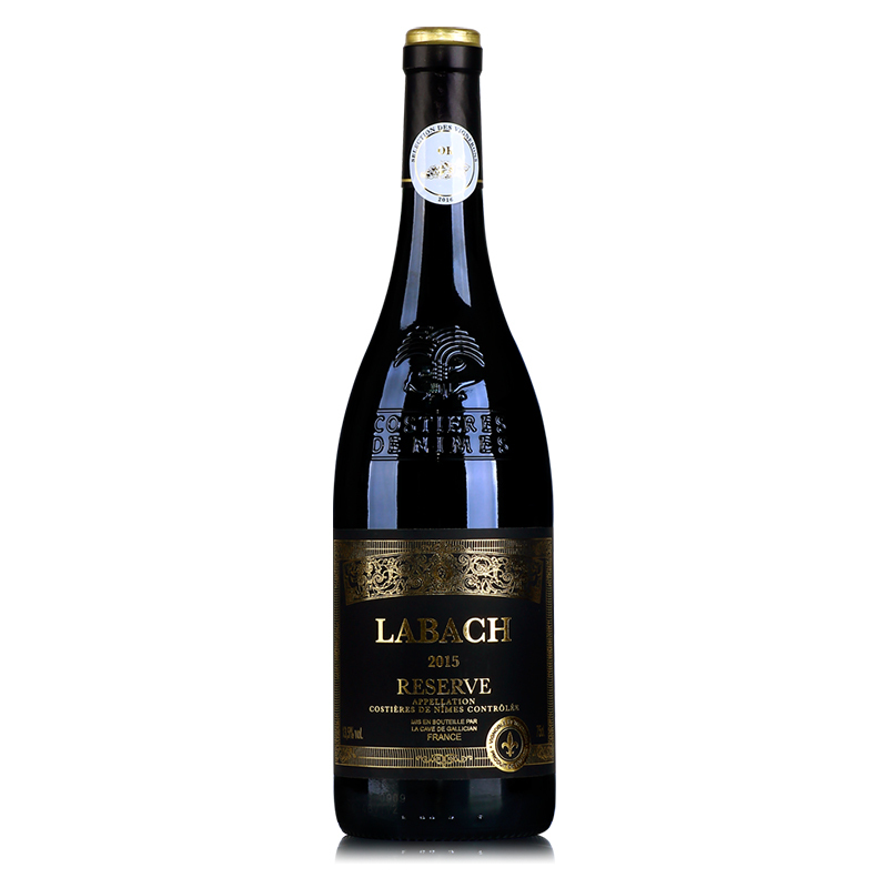 法国进口红酒拉巴赫黑牌干红葡萄酒AOC级红酒送礼750ml单瓶装 尼姆产区