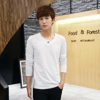 男长袖纯棉t恤青少年秋季新款修身韩版圆领体恤休闲新款潮T