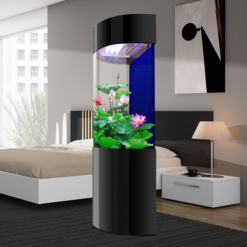 汉霸半圆柱形鱼缸生态中小型亚克力水族箱靠墙款鱼缸