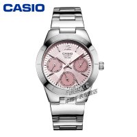 卡西欧casio女表 时尚防水腕表石英钢带女士手表