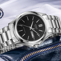 卡西欧casio男士表 钢带防水时尚商务休闲石英手表