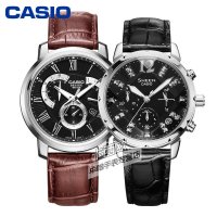 卡西欧(CASIO)情侣手表 多功能皮带石英对表