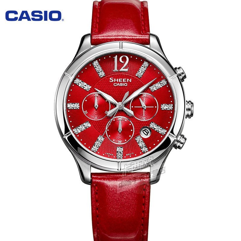 卡西欧手表女士时尚皮带女表shn5010l4a2casio正品石英腕表