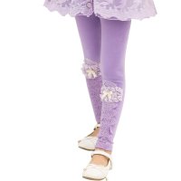 萌衣萌裤 童装女童 2015冬装新款 韩版加厚不倒绒甜美蕾丝花篮打底裤女孩 棉长裤