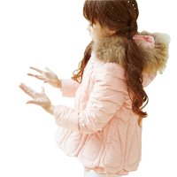 萌衣萌裤 2015冬装儿童羽绒服中长款女童纯色修身公主加厚外套158838