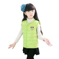 萌衣萌裤 2015冬装新款时尚花边波点羽绒背心棉马夹背心