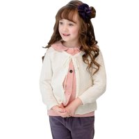 童装女童 2016春装新款女童韩版纯色长袖纯棉毛衣开衫706