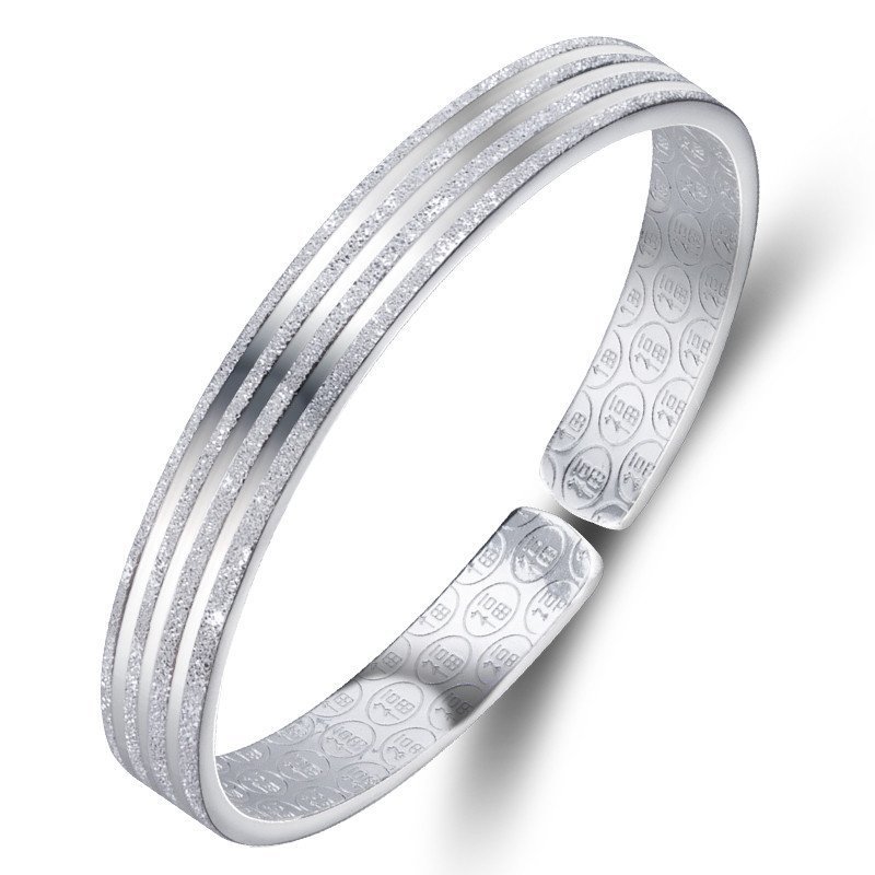 戴福瑞足银手镯女款26g银镯子送妈妈送情人女友节日礼物