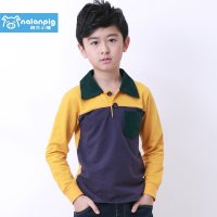 纳兰小猪童装 2015新款秋装 男童POLO衫 中大儿童韩版长袖T恤衫110-160