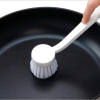 日本aisen 长柄锅刷 塑料圆头尼龙洗锅刷 厨房清洁刷子