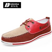 宾仕达2015男鞋夏季新款流行运动休闲鞋潮流男士单鞋英伦时尚男鞋透气板鞋 蓝棕41