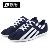 宾仕达2015 男休闲鞋夏季新款男鞋板鞋情侣款阿甘鞋轻便透气休闲运动鞋 深蓝色 44