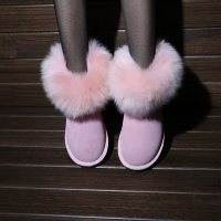 IVG真皮雪地靴5854羊毛女靴子低帮短靴子牛皮防水牛筋底 包邮